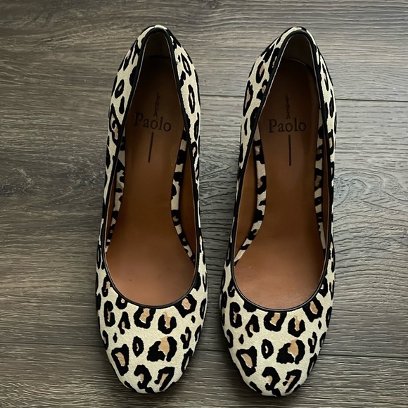 Linea Paolo Leopard Print Suede Heels Size 7.5 - Picture 3 of 8